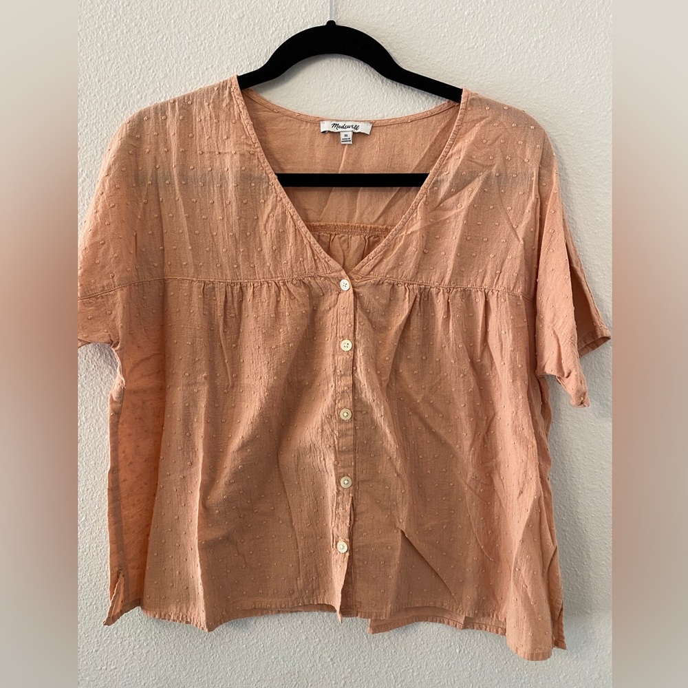 Madewell peach colored shirt XS